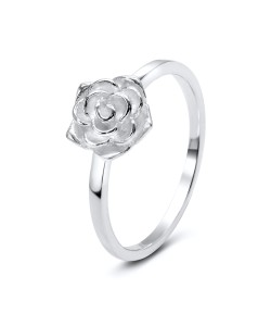 Delicate Rose Flower Silver Ring NSR-3187